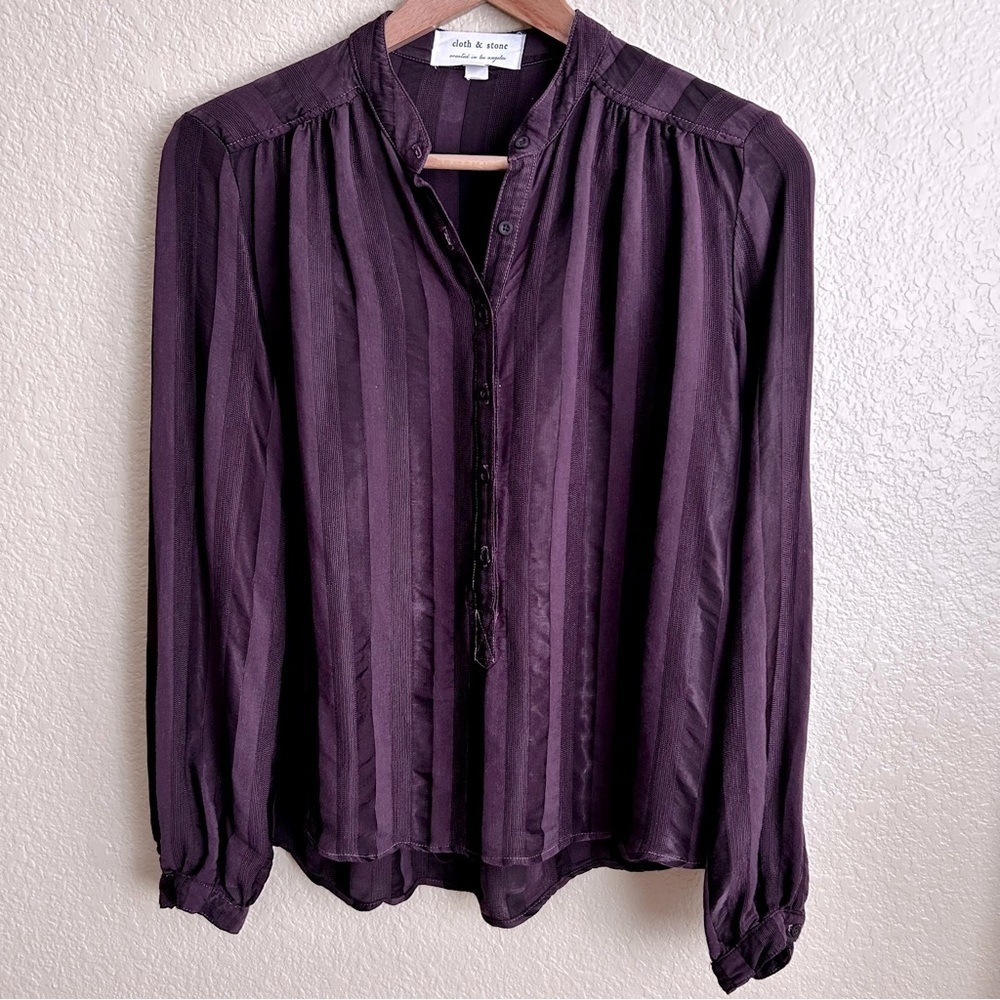 Cloth & Stone Burgundy Long Sleeve Blouse